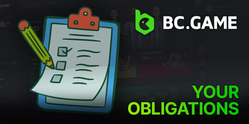 Your obligations as a player on the BC Game site